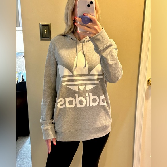 adidas Originals Tops - Adidas Trefoil Logo Hoodie Sweatshirt